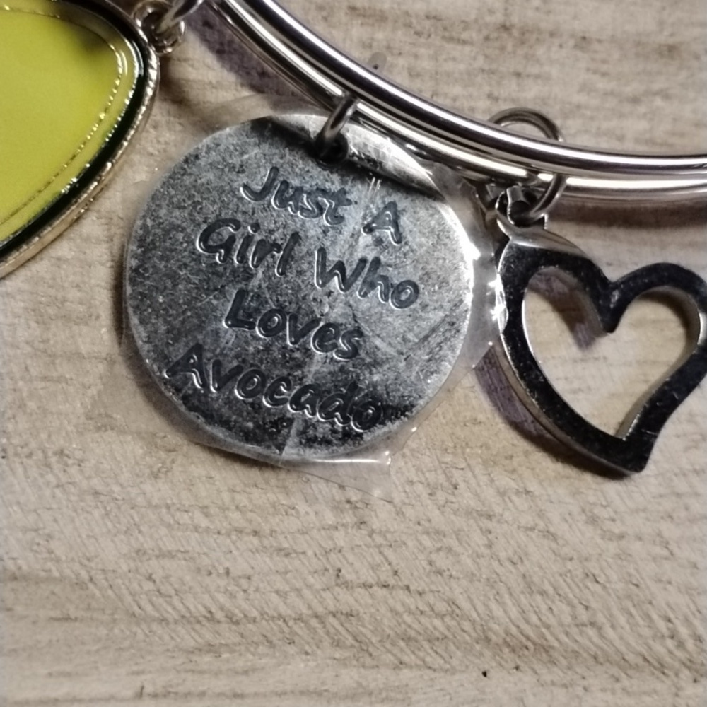 Silver Tone  Avocado Charm Bracelet - Picture 2 of 4